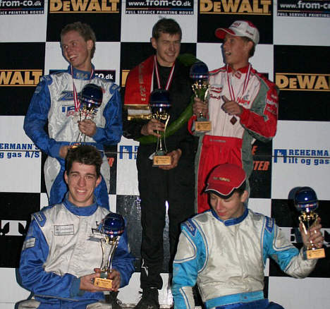 De 5 bedste i DM KZ2: Michael K Christensen, Andreas Fasberg, Mathias Lehrmann, Martin K Mortensen & Jan Christensen.